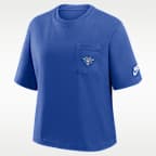 Playera universitaria Nike para mujer Kentucky Legacy Pocket Boxy
