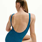 Fato de banho com decote largo e textura Nike Swim Shoreline para mulher