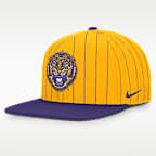 LSU Primetime Pin Stripe 2-Tone Men's Nike Dri-FIT College Adjustable Hat
