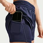 Shorts Dri-FIT 2 en 1 de tiro medio de 8 cm para mujer Nike One