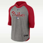 Philadelphia Phillies Authentic Collection Flux Men's Nike Dri-FIT MLB 3/4-Sleeve Hooded T-Shirt