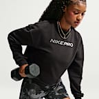 Nike Pro Women's Dri-FIT Crew-Neck French Terry Top