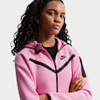 Sudadera con gorro de cierre completo para niña Nike Sportswear Tech Fleece