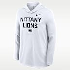 Playera de manga larga universitaria Nike Dri-FIT con gorro para hombre Penn State Sideline