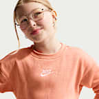 Nike Sportswear Club Fleece Big Kids' (Girls') Crew Sweatshirt