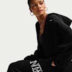 Pants con logotipo con dobladillo oversized para mujer Nike Studio Fleece Medium Weight