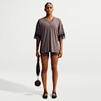 NikeSKIMS Stretch Knit Women's Oversized V-Neck Top
