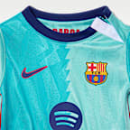 FC Barcelona 2026/27 Stadium Nike Soccer replika fotballdraktsett i tre deler til sped- og småbarn (reservedrakt)