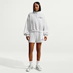 Nike Studio Fleece Medium Weight Crop top oversize con cremallera de 1/4 - Mujer