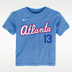 Playera Nike de la MLB infantil Ronald Acuña Jr. Atlanta Braves, edición City Connect