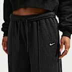 Pants de tiro medio y pierna amplia para mujer Nike Studio Fleece Medium-Weight Plush