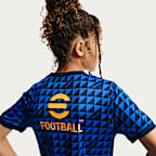 Inter Milan Nike Dri-FIT fotballoverdel for oppvarming til store barn (hjemmedrakt)
