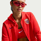 Sudadera con gorro de fútbol de cierre completo Nike para mujer Norway Club Fleece
