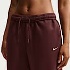 Pants oversized de tiro alto con dobladillo para mujer Nike Studio Fleece Medium Weight