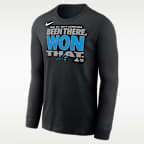 Carolina Panthers 2025 NFC South Champions Trophy Collection Men's Nike NFL Long-Sleeve T-Shirt