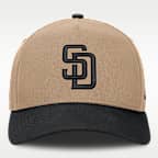 Gorra de rejilla Nike de la MLB ajustable y con estructura A-Frame para hombre San Diego Padres Rise