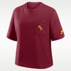 Playera universitaria Nike para mujer Florida State Legacy Pocket Boxy