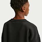 Kylian Mbappé Club Fleece Older Kids' Nike Football Oversized Crew Neck
