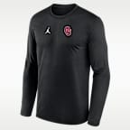 Playera de manga larga universitaria marca Jordan Dri-FIT para hombre Oklahoma Sideline Legend Small Logo