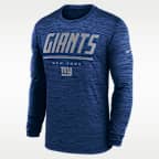 Playera de manga larga Nike Dri-FIT de la NFL para hombre New York Giants Sideline Team Issue Velocity