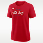 Sudadera de cuello redondo Nike de la MLB para mujer Boston Red Sox