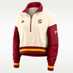 USC Legacy Women's Nike College Cropped Oversized 1/4-Zip Crew