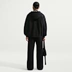 กางเกงขายาวทรงขากว้างเอวปานกลางผู้หญิง Nike Studio Fleece น้ำหนักปานกลาง