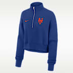 New York Mets Phoenix Women's Nike MLB Cropped 1/4-Zip Crew