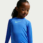 Conjunto de midkini + Hydroguard de manga larga para niña talla pequeña Nike Swim