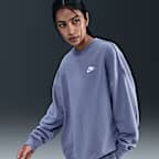 Sudadera de cuello redondo holgada para mujer Nike Sportswear Club Fleece