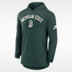 Playera con gorro de manga larga universitaria Nike Dri-FIT para hombre Michigan State Legacy Arch