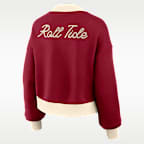 Alabama Academic Women's Nike College Oversized Cropped Full-Zip Bomber Jacket