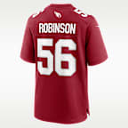 Jersey de fútbol americano Nike NFL Game para hombre Darius Robinson Arizona Cardinals