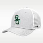 Baylor White Out Rise Men's Nike College Trucker Adjustable Hat