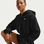 Felpa corta e ampia con cappuccio e zip a tutta lunghezza Nike Sportswear Phoenix Fleece – Donna