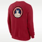 Sudadera de cuello redondo sin cierre Nike de la MLB para hombre Cleveland Guardians 2-Hit