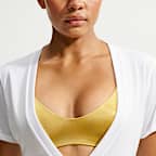Top a manica corta con scollo a V NikeSKIMS Performance in misto cotone – Donna