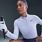 Playera de golf Dri-FIT con cierre de 1/4 para mujer Nike Victory