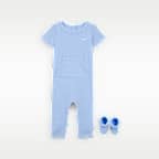 Conjunto de enterito y calcetines de tejido Knit de canalé para bebé Nike