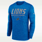 Detroit Lions Sideline Team Issue Velocity Men's Nike Dri-FIT NFL Long-Sleeve T-Shirt