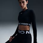 Haut court à manches longues Dri-FIT Nike Pro pour femme