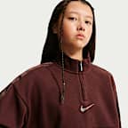 Nike Sportswear Studio Fleece Big Kids' (Girls') 1/4-Zip Sweatshirt