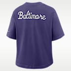 Baltimore Ravens Rewind Pocket Boxy Women's Nike NFL T-Shirt