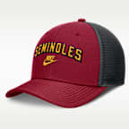 Florida State Legacy Arch Rise Men's Nike Dri-FIT College Trucker Adjustable Hat