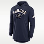 Playera universitaria con gorro de manga larga Nike Dri-FIT para hombre Auburn Legacy Arch