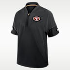 Chamarra de manga corta Nike de la NFL con gorro y medio cierre para hombre San Francisco 49ers Sideline