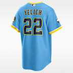 Jersey de béisbol Replica para hombre MLB Milwaukee Brewers City Connect (Christian Yelich)
