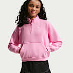 Nike Sportswear Studio Fleece Big Kids' (Girls') Oversized 1/4-Zip Top