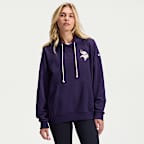 Sudadera con gorro sin cierre Nike Dri-FIT de la NFL para mujer Minnesota Vikings Rivalries Collection Sideline