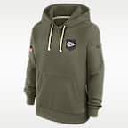 Sudadera con gorro sin cierre Nike Dri-FIT de la NFL para mujer Kansas City Chiefs Salute to Service Sideline